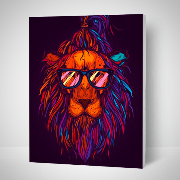 Paint by Numbers Lion Pop Art