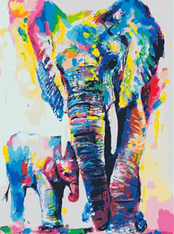 Paint by Numbers Kit Abstract Elephant