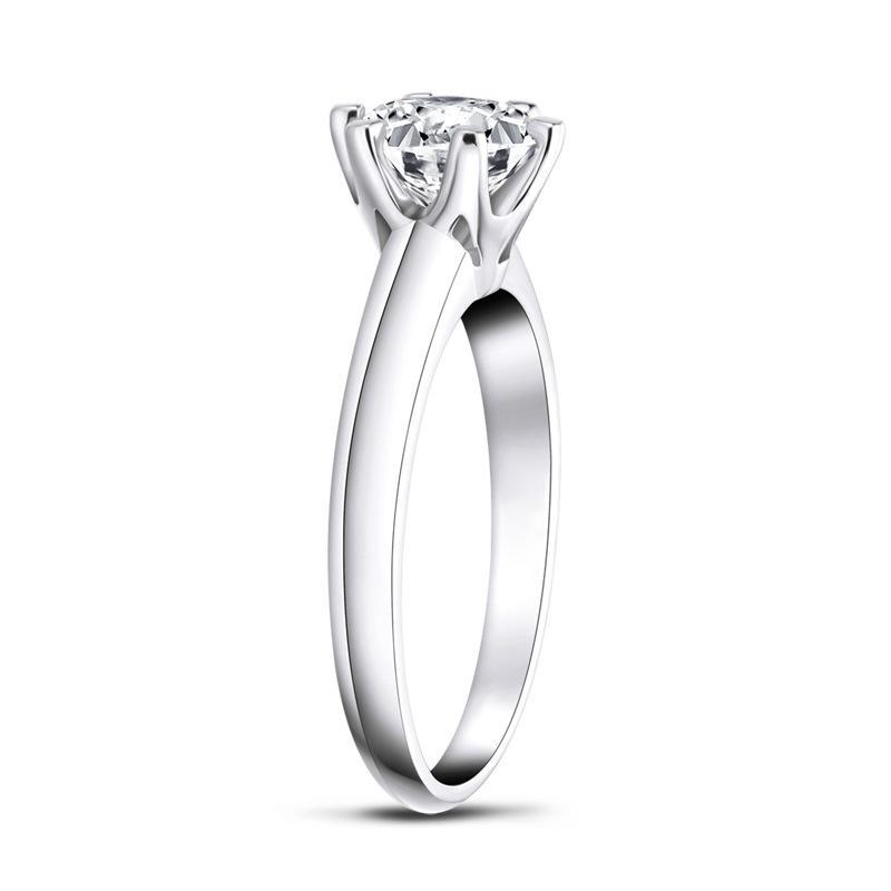 Classic Solitaire Sterling Silver Engagement Ring