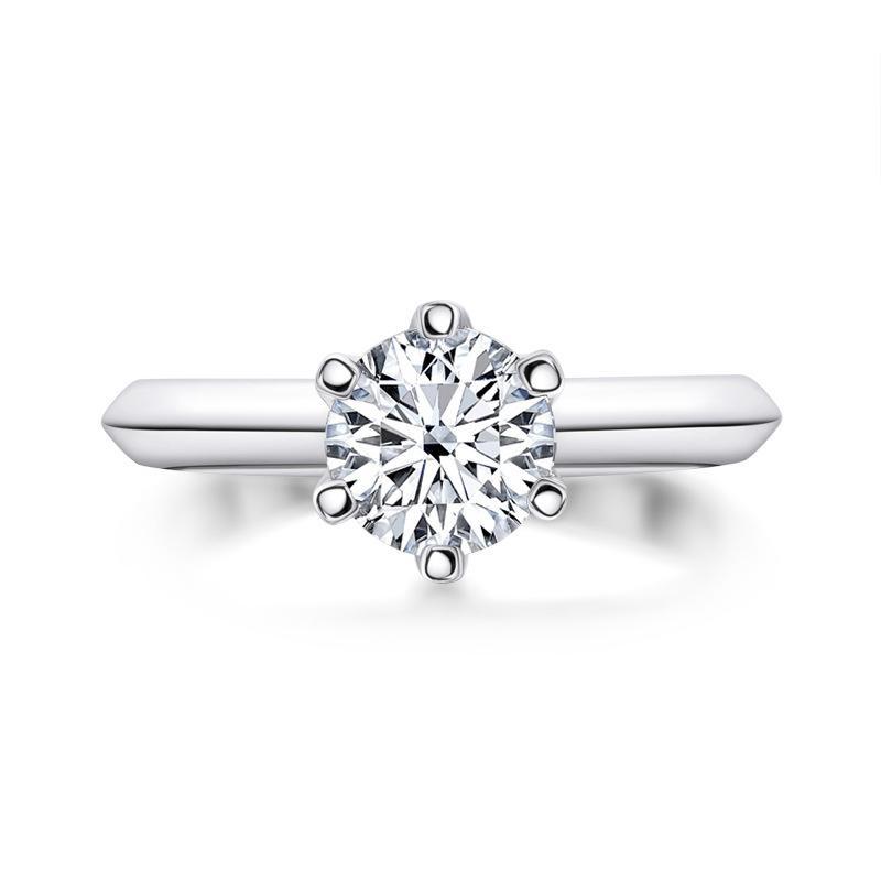 Classic Solitaire Sterling Silver Engagement Ring