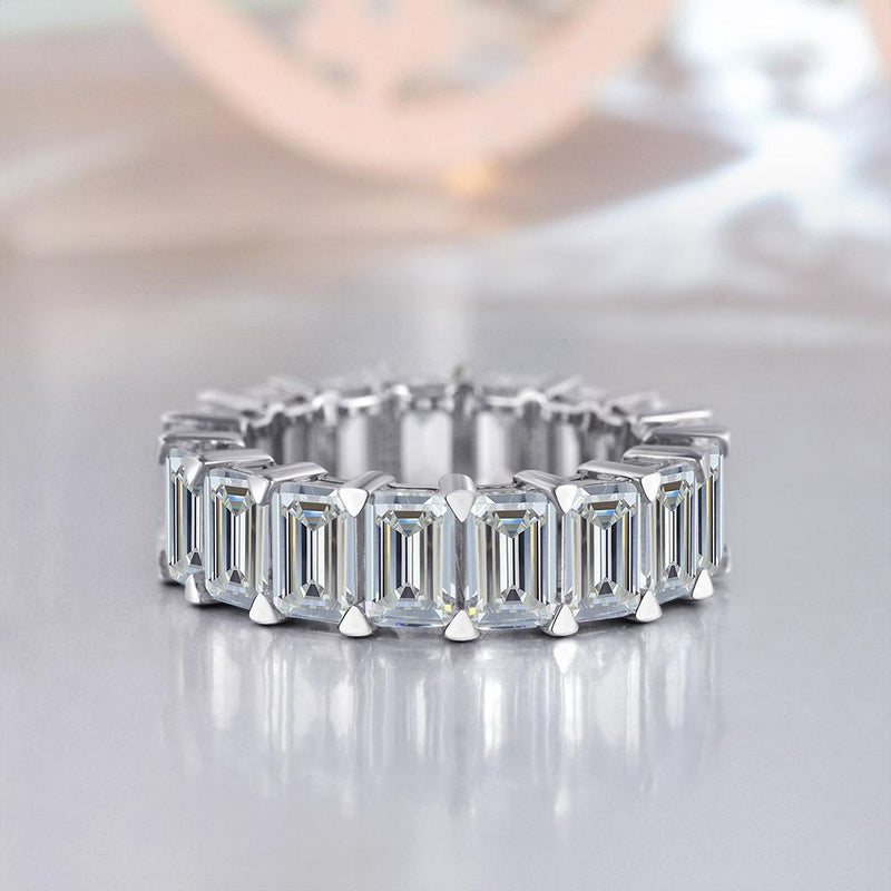 Eternity Emerald Cut Diamond Women's Wedding Band for Gifts