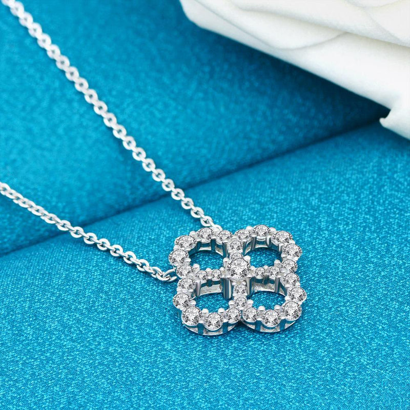 S925 Silver Lucky Four-leaf Clover Necklace