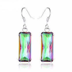 Rainbow Mystic Topaz Crystal Stud Earrings