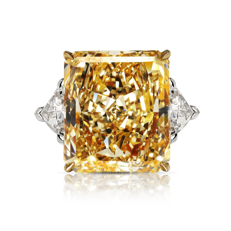 Radiant Cut Fancy Yellow Color Engagement Ring