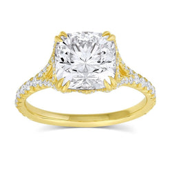Lady Classic Cushion Cut Simulated Diamond Engagement Ring