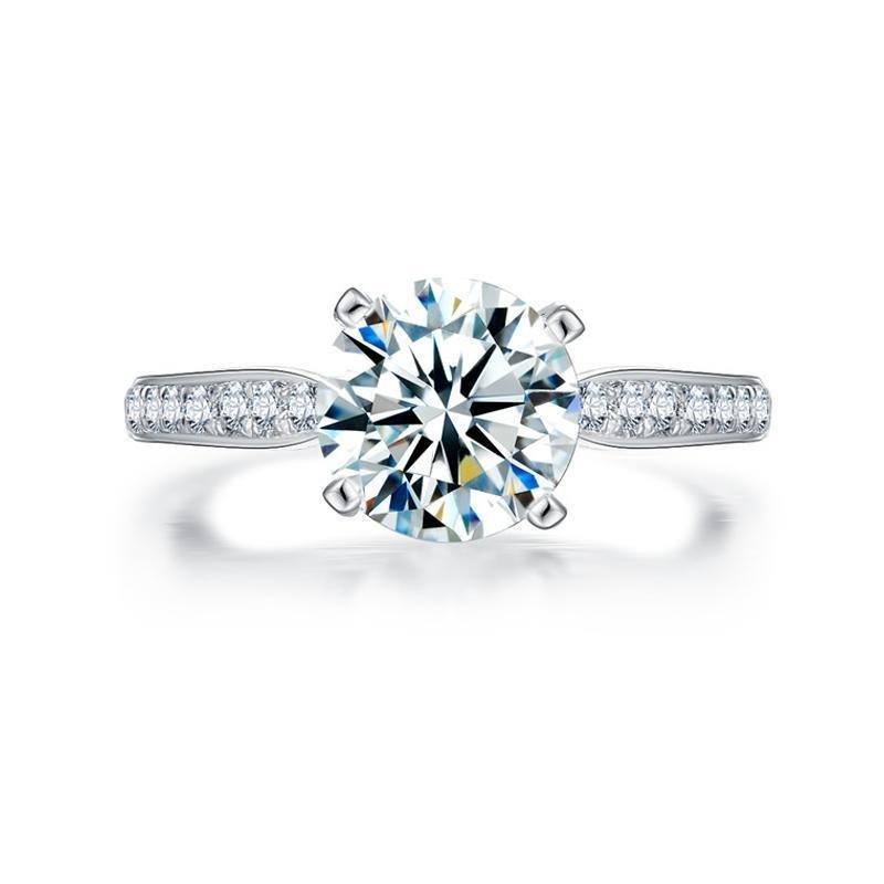 2.0CT Classic Round Cut Ring with Accents
