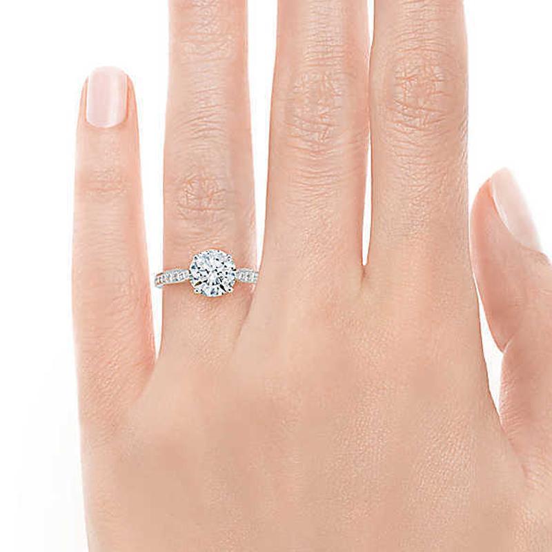 2.0CT Classic Round Cut Ring with Accents