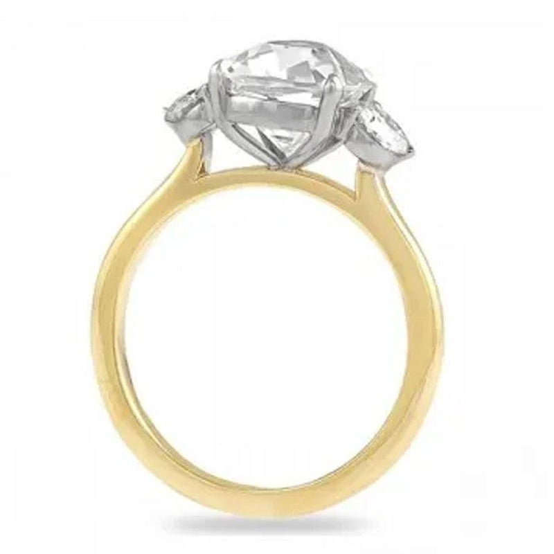 Women Cushion Cut Three-stone Engagement Ring