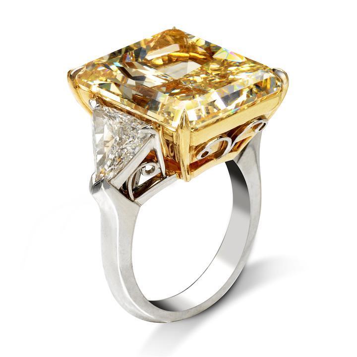 Radiant Cut Fancy Yellow Color Engagement Ring