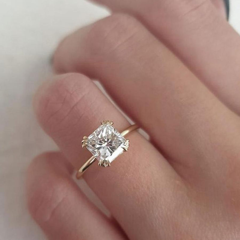 Radiant Cut Engagement Ring Set