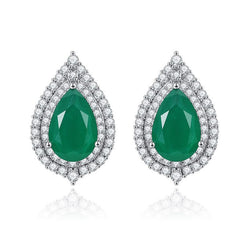 Leaf Shape Crystal Earrings For Women Wedding