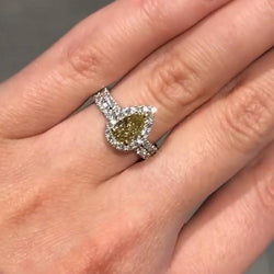 Pear Cut Yellow Sapphire Engagement Ring