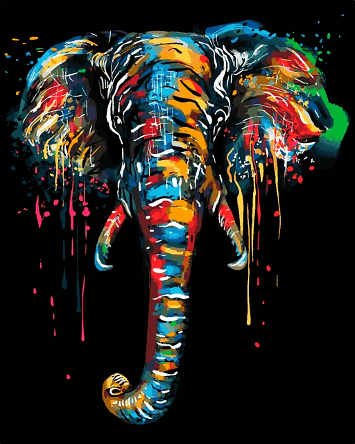 Paint By Number Kit Abstract Elephant