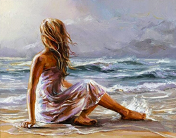 Paint by Numbers Kit Woman on the Ocean