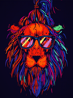 Paint by Numbers Lion Pop Art