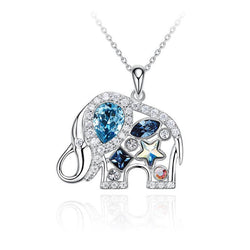 Hollow Elephant Pendant Necklace In Sterling Silver