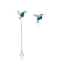 S925 Sterling Silver Swarovski Crystal Bird Earrings