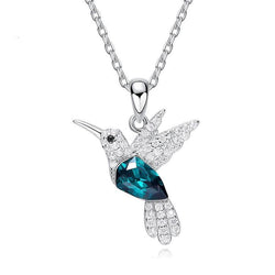 S925 Sterling Silver Swarovski Crystal Pendant Bird Necklace