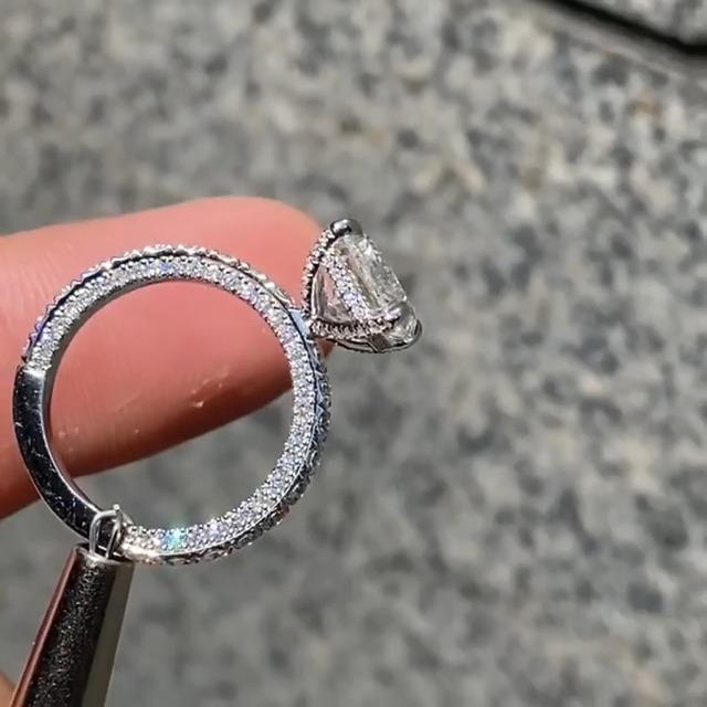 BRILLIANT RADIANT CUT ENGAGEMENT RING IN STERLING SILVER