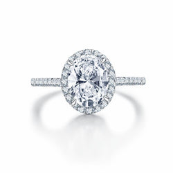 Classic 2.0 Carat Oval Cut  Halo Engagemen Ring  For Her