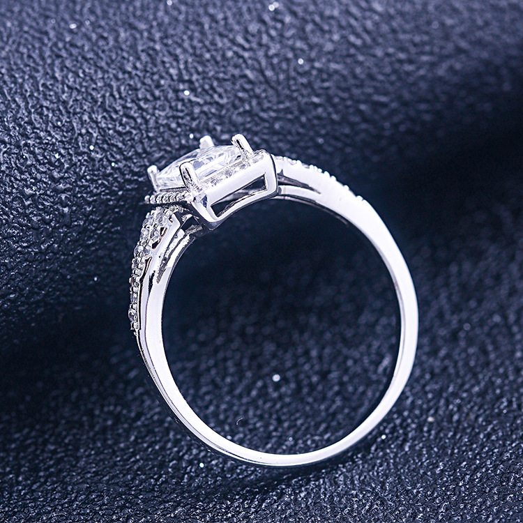Split Shank Halo Princess Cut Engagement Ring In White Gold