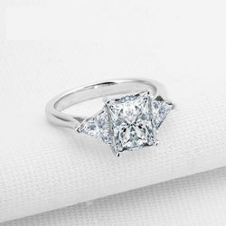 Princess Cut Three Stone Engagement Ring For Her