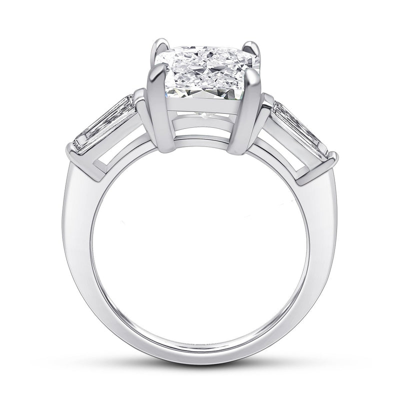 Platinum Tapered Baguette Engagement Ring For Her