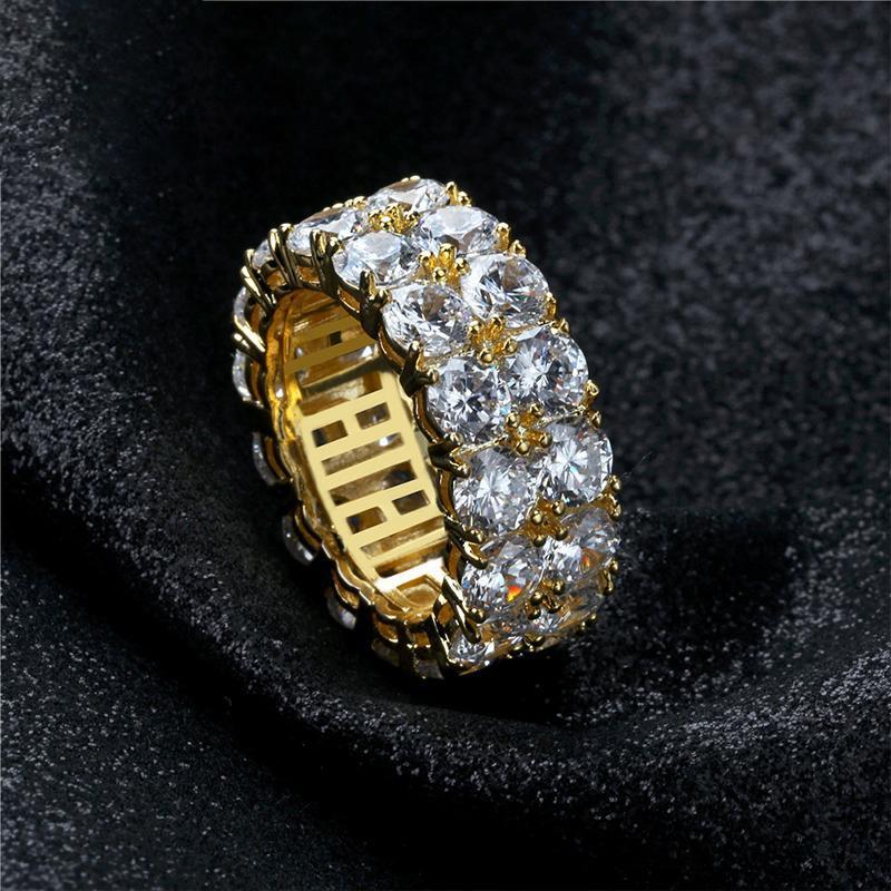 High Quality Double Row Inlaid Ring For Men And Women
