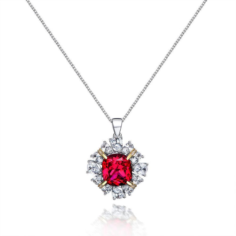 Sterling Silver Cushion Luxury Pendant For Women