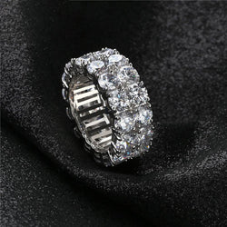 High Quality Double Row Inlaid Ring For Men And Women