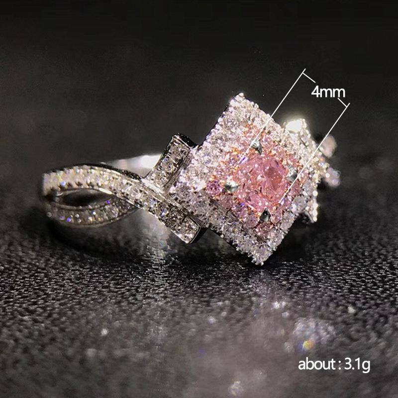 Creative Cross-wound Fancy Pink Zircon Ring