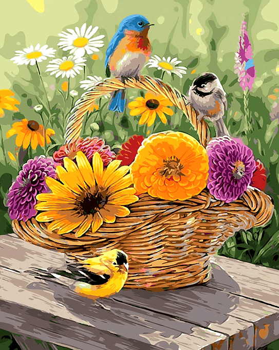 Paint by Numbers Kit Birds & Flowers