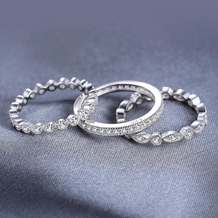 Chic Eternity Stackable 925 Sterling Silver Ring Set