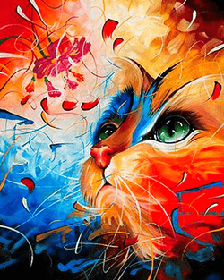 Paint by Numbers Kit Abstract Cat