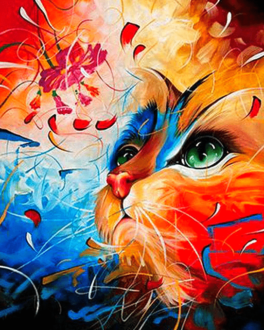 Paint by Numbers Kit Abstract Cat