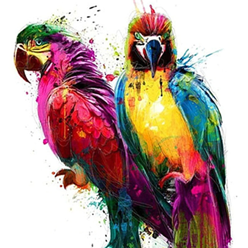 Paint by Numbers Kit Abstract Parrots