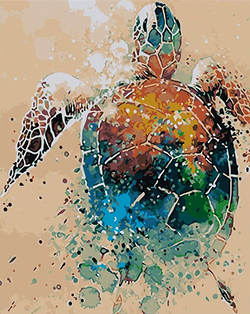 Paint by Numbers Abstract Turtle