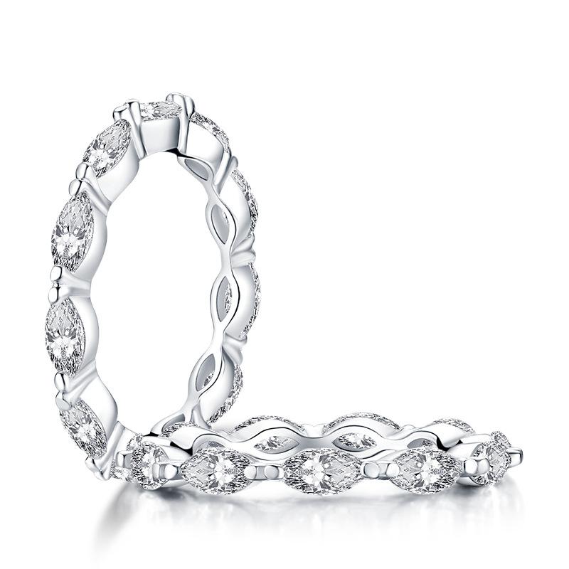 Handmade Marquise Cut Sterling Silver Eternity Band