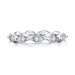 Handmade Marquise Cut Sterling Silver Eternity Band