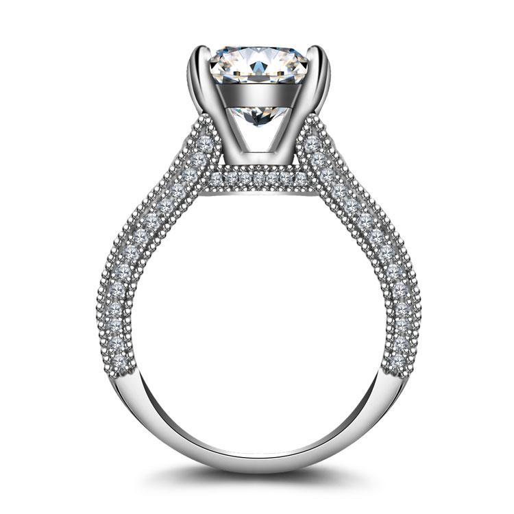 Jolics 5ct Radiant Cut 925 Sterling Silver Engagement Ring