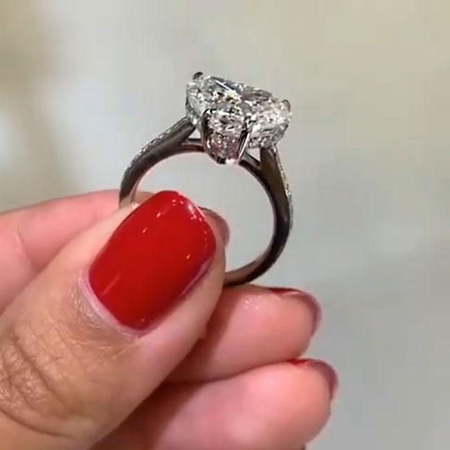 Jolics Handmade Heart Cut 925 Sterling Silver classic Engagement Ring