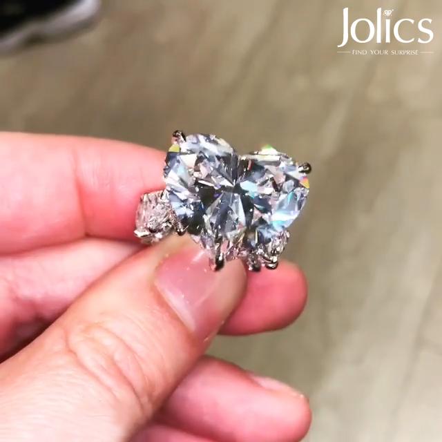 Jolics Handmade Heart Cut 925 Sterling Silver Ring