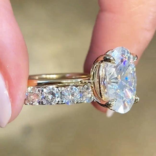 Jolics Handmade Opal Cut 925 Sterling Silver Engagement Ring