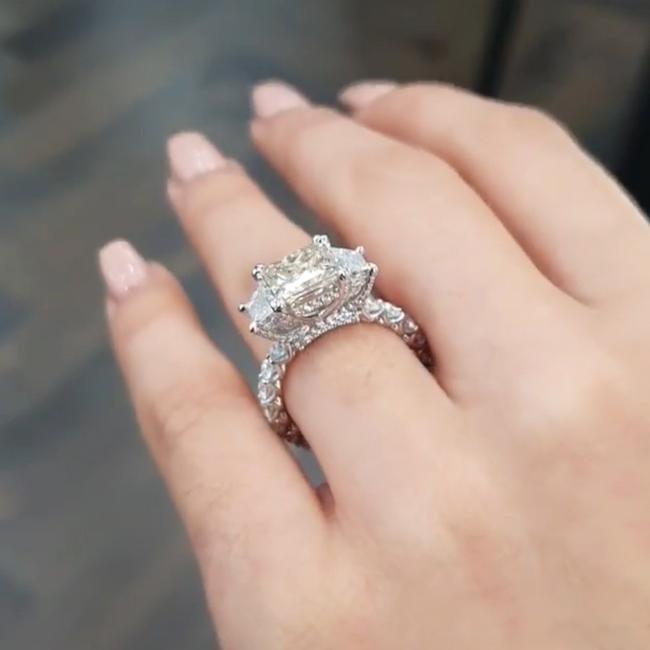 Jolics Handmade Princess Cut Three Stone 925 Sterling Silver Party & Engagement Ring