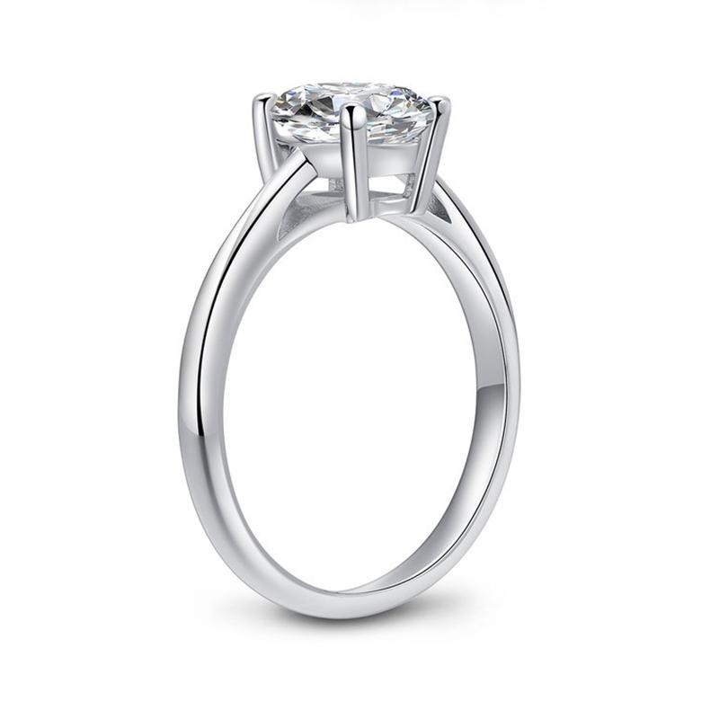 Jolics Oval Solitaire Sterling Silver Ring