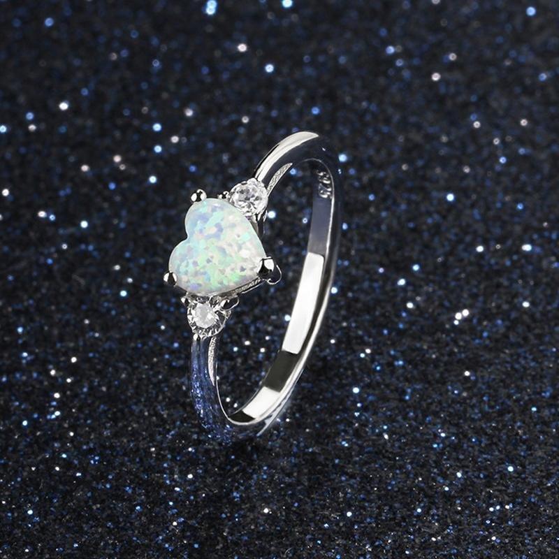 Opal Heart Stone Ring