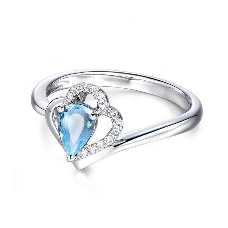 Pear Cut Topaz Stone Bypass Ring