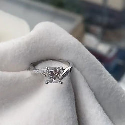 Princess Cut 925 Sterling Silver Classic Engagement Ring