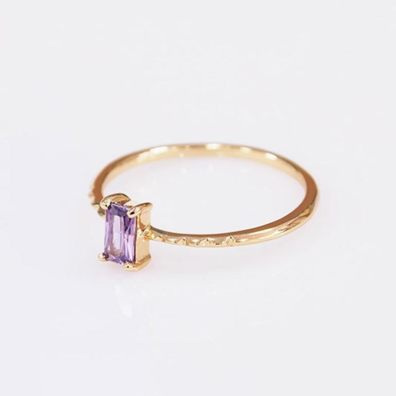 Princess Cut Purple Stone Vintage Ring
