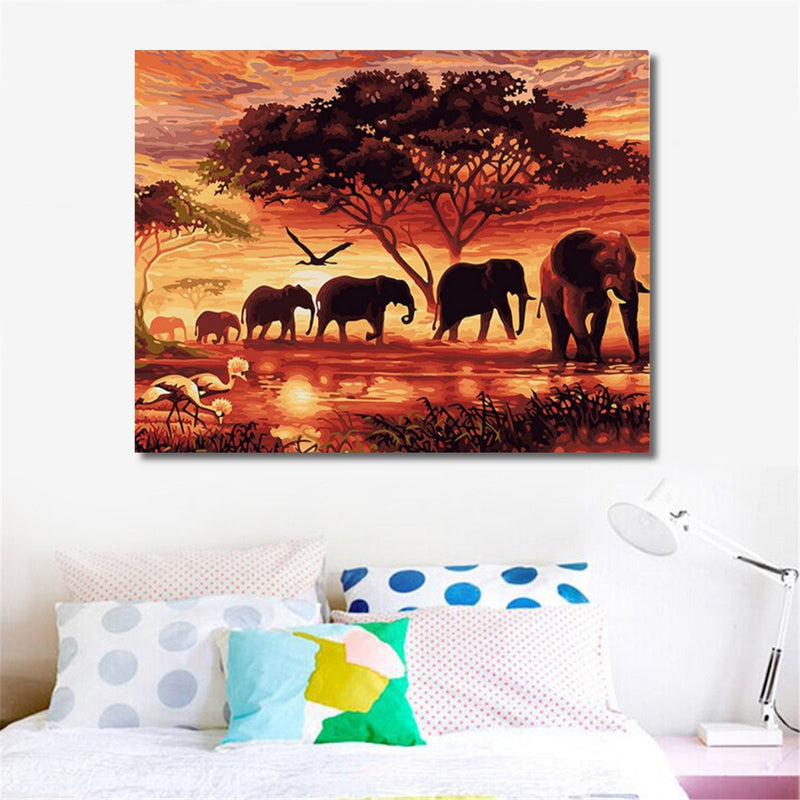 Paint by Number Kit Elephants
